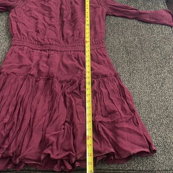 MISA Los Angeles Alin Mini Dress Size M Burgundy Swiss Dot Long Sleeves. - Picture 12 of 16